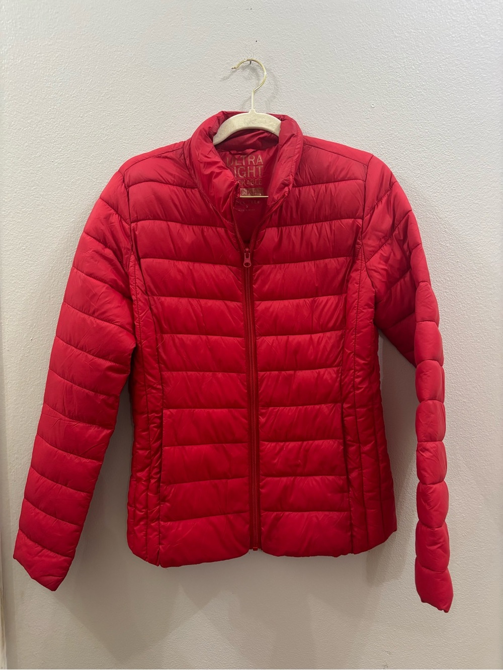 Love Tree Red Quilted Packable Puffer Jacket